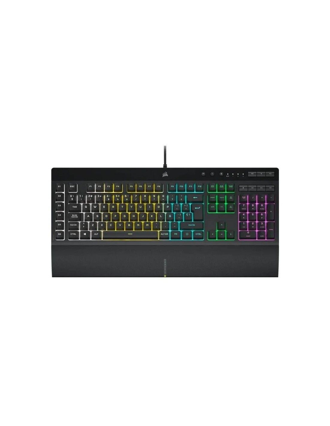 TECLADO GAMING CORSAIR K55 PRO USB ICUE RGB BLACK + REPOSAMUÑECA
