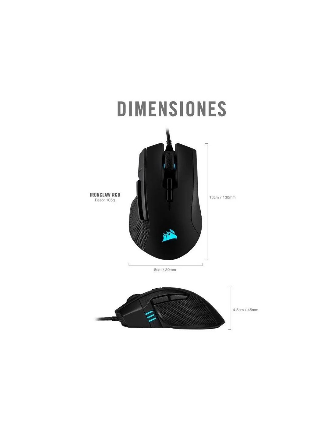 RATON GAMING CORSAIR IRONCLAW USB RGB BLACK