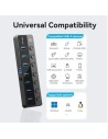 HUB VENTION USB 3.0 7 PUERTOS USB 3.0 INTERRUPTOR BLACK