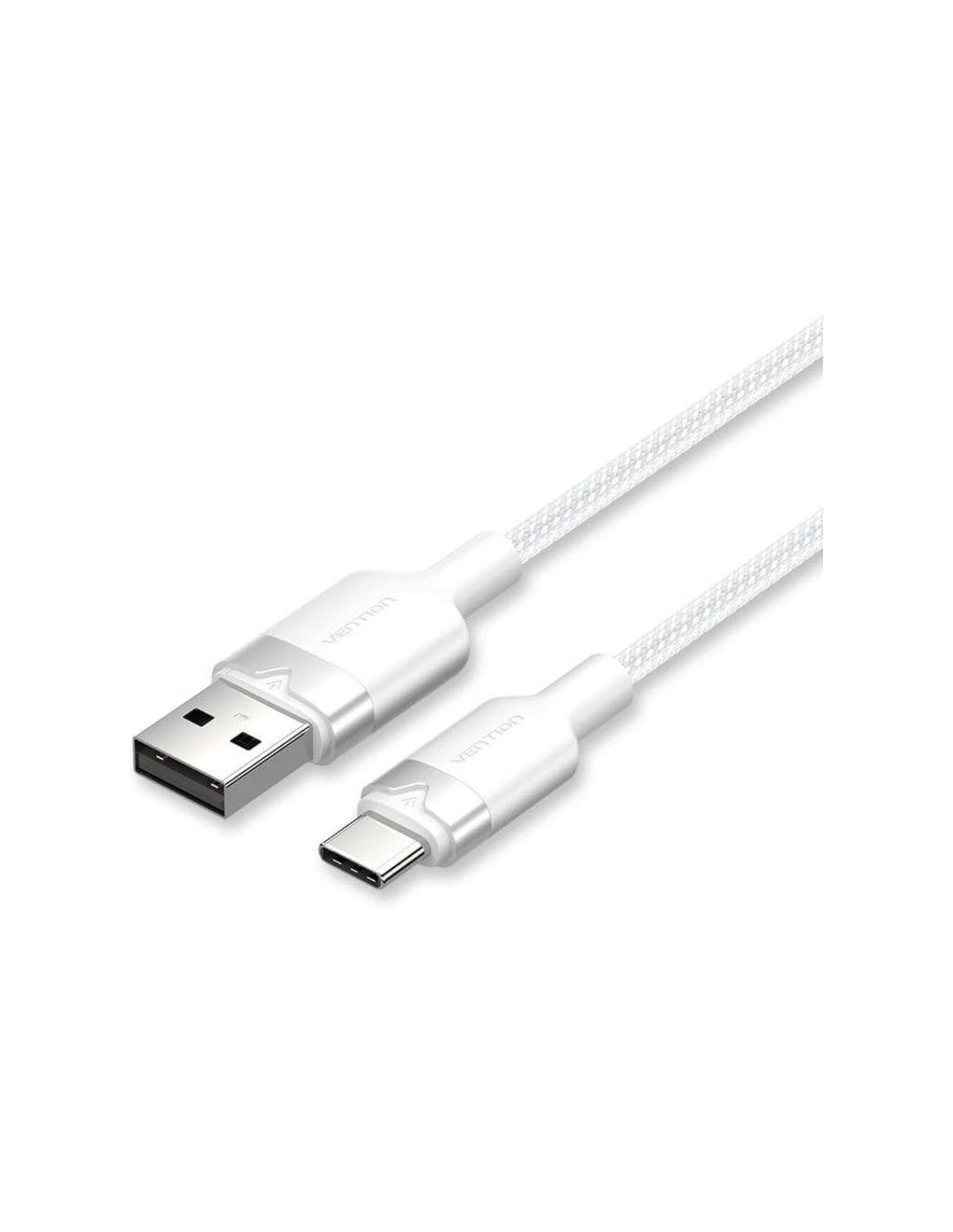 CABLE VENTION USB-A 2.0 - USB-C 3A 2M ALUMINIO WHITE