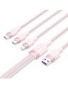 CABLE 3 EN 1 VENTION USB-A 2.0 - USB-C/LIGHTNING/MICRO-B 1.5M ALUMINIO ROSE