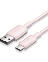 CABLE VENTION USB-A - USB-C 3A 60W 1M TRENZADO ROSE
