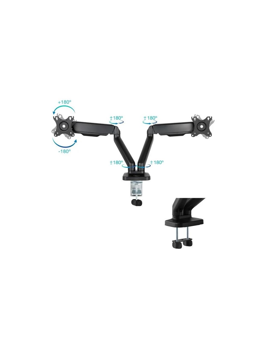 SOPORTE DE MESA TV/MONITOR TOOQ DB5132TNR-B 17-32 2 BRAZOS ASISTIDO BLACK