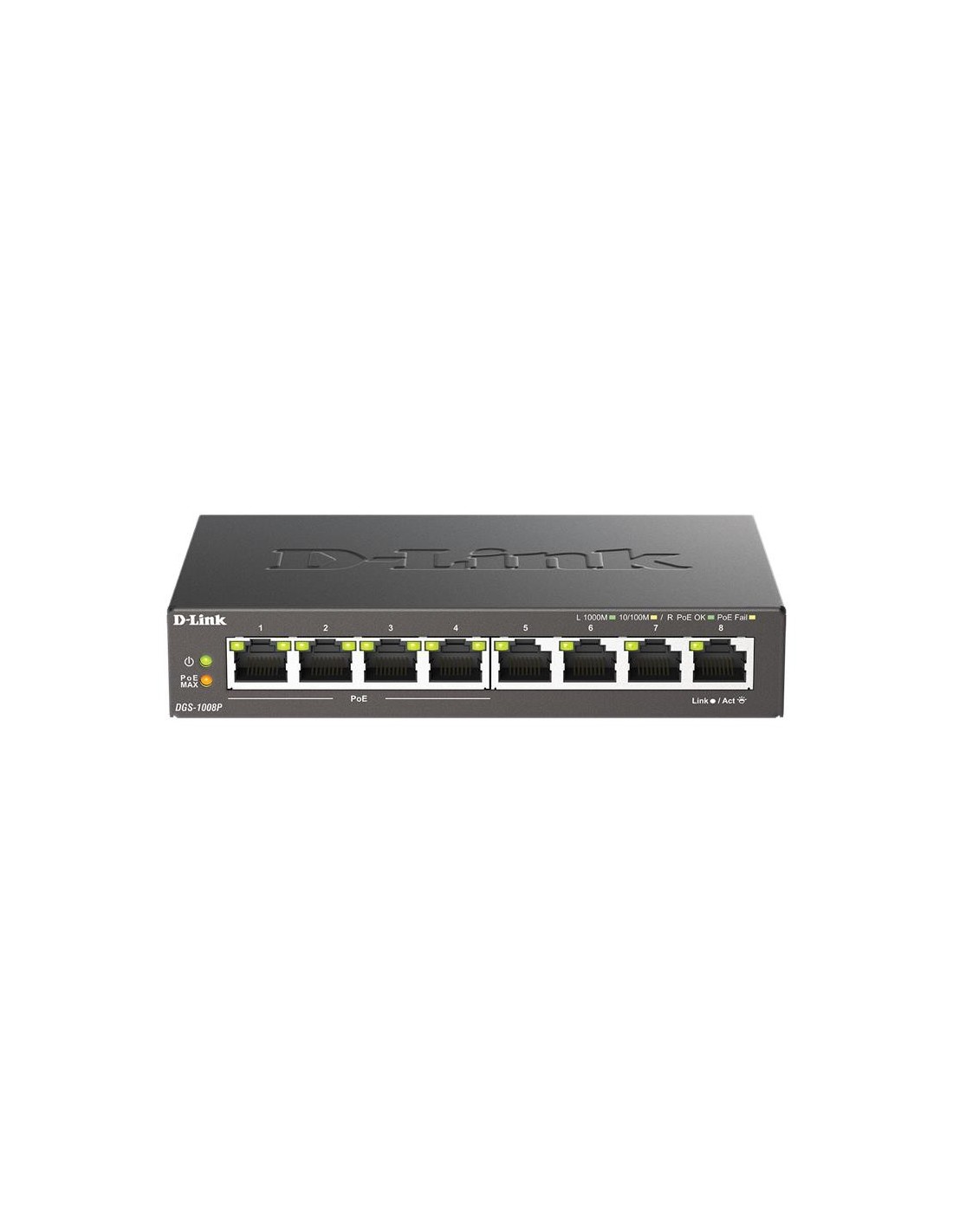 SWITCH D-LINK GIGABIT 8 PUERTOS DGS-1008P/E (4XPOE)