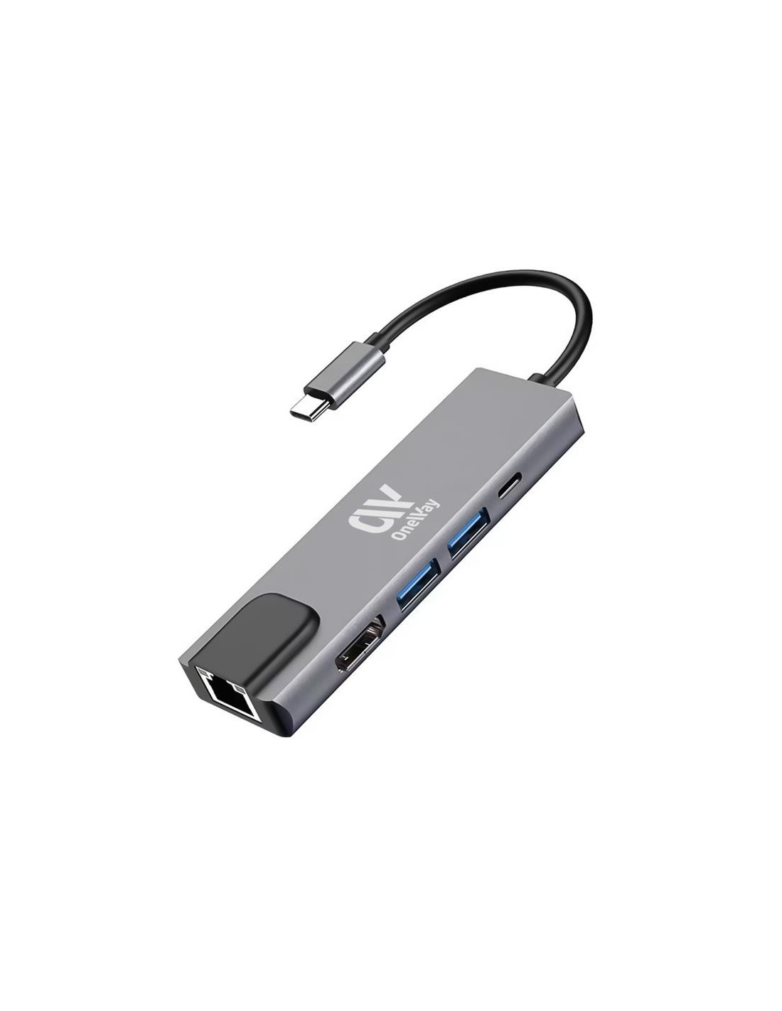 DOCK HUB ONEWAY USB-C 5 EN 1 HDMI/RJ45/USB 3.0/USB-C PD SILVER