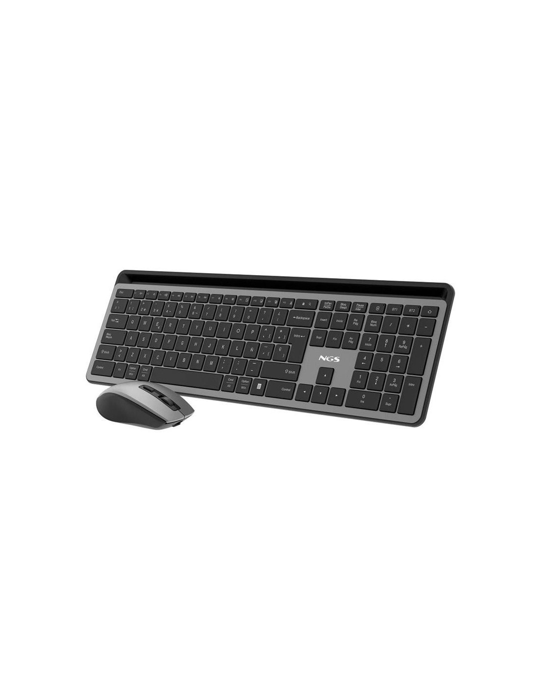 TECLADO + RATON NGS ECLIPSE SLIM SILENT WIRELESS BT MULTI RECARGABLE GREY
