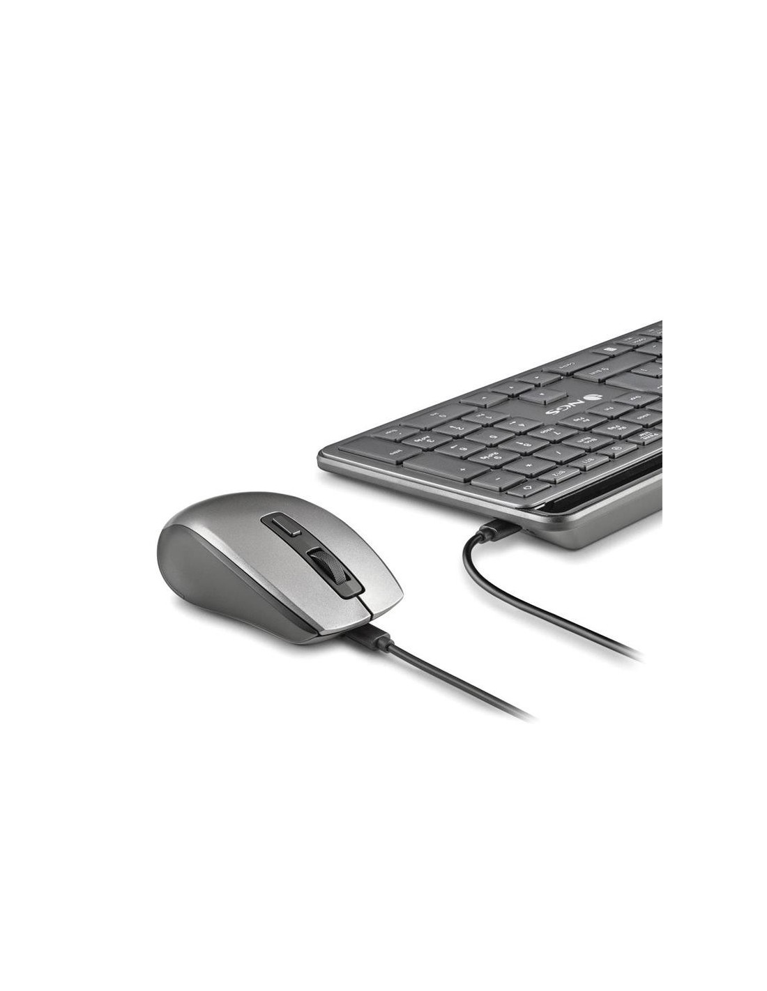 TECLADO + RATON NGS ECLIPSE SLIM SILENT WIRELESS BT MULTI RECARGABLE GREY
