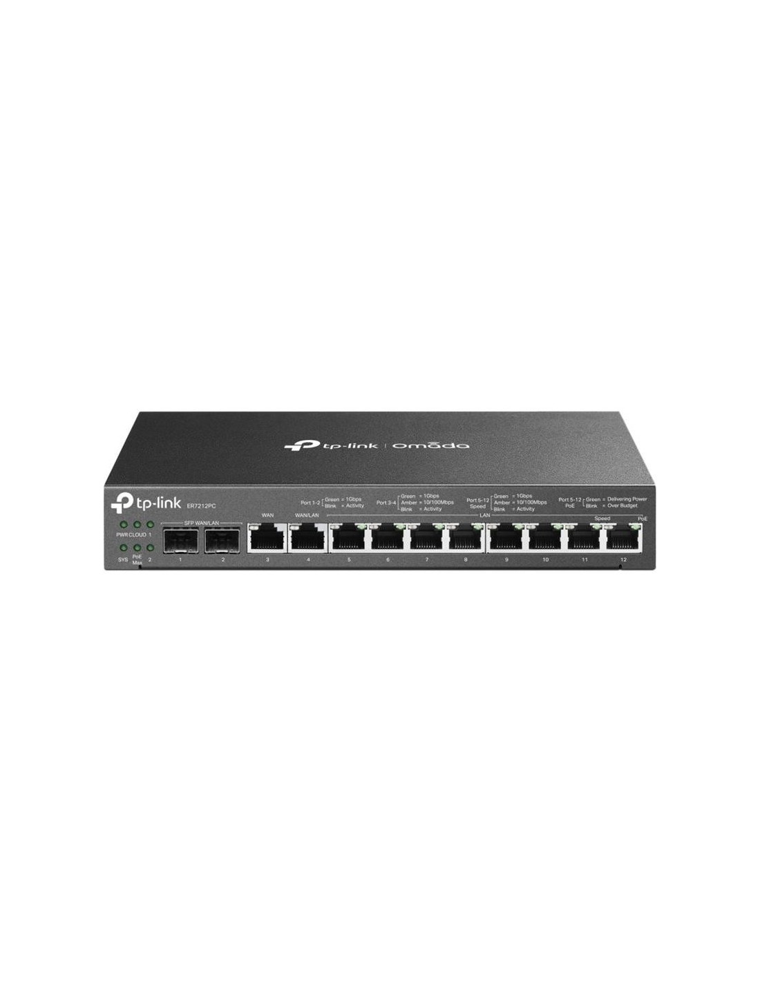 ROUTER VPN TP-LINK ER7212PC CONTROLADOR OMADA 8P POE+ 2P SFP GIGABIT