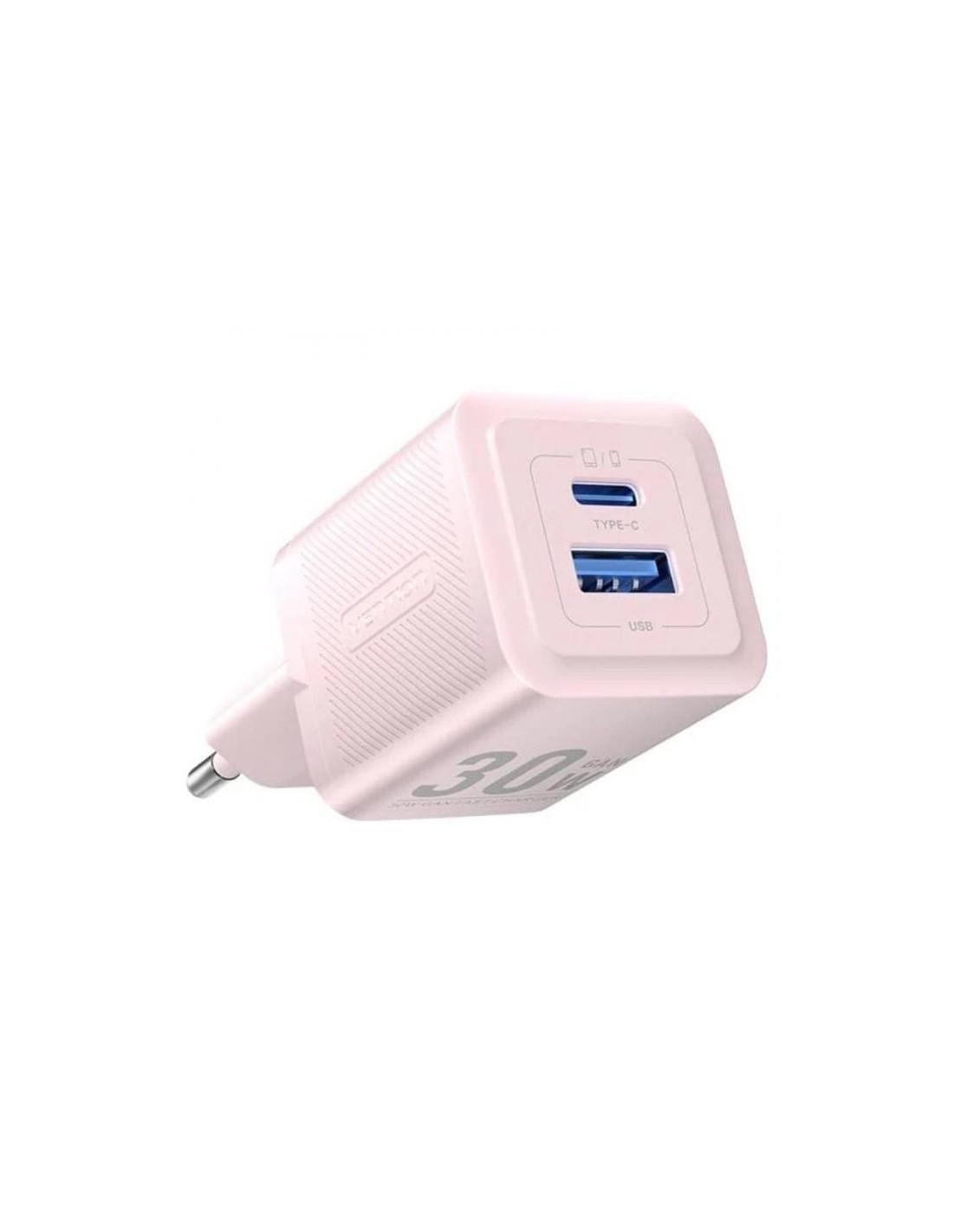 CARGADOR DE PARED VENTION GAN USB-C USB-A 30W ROSE