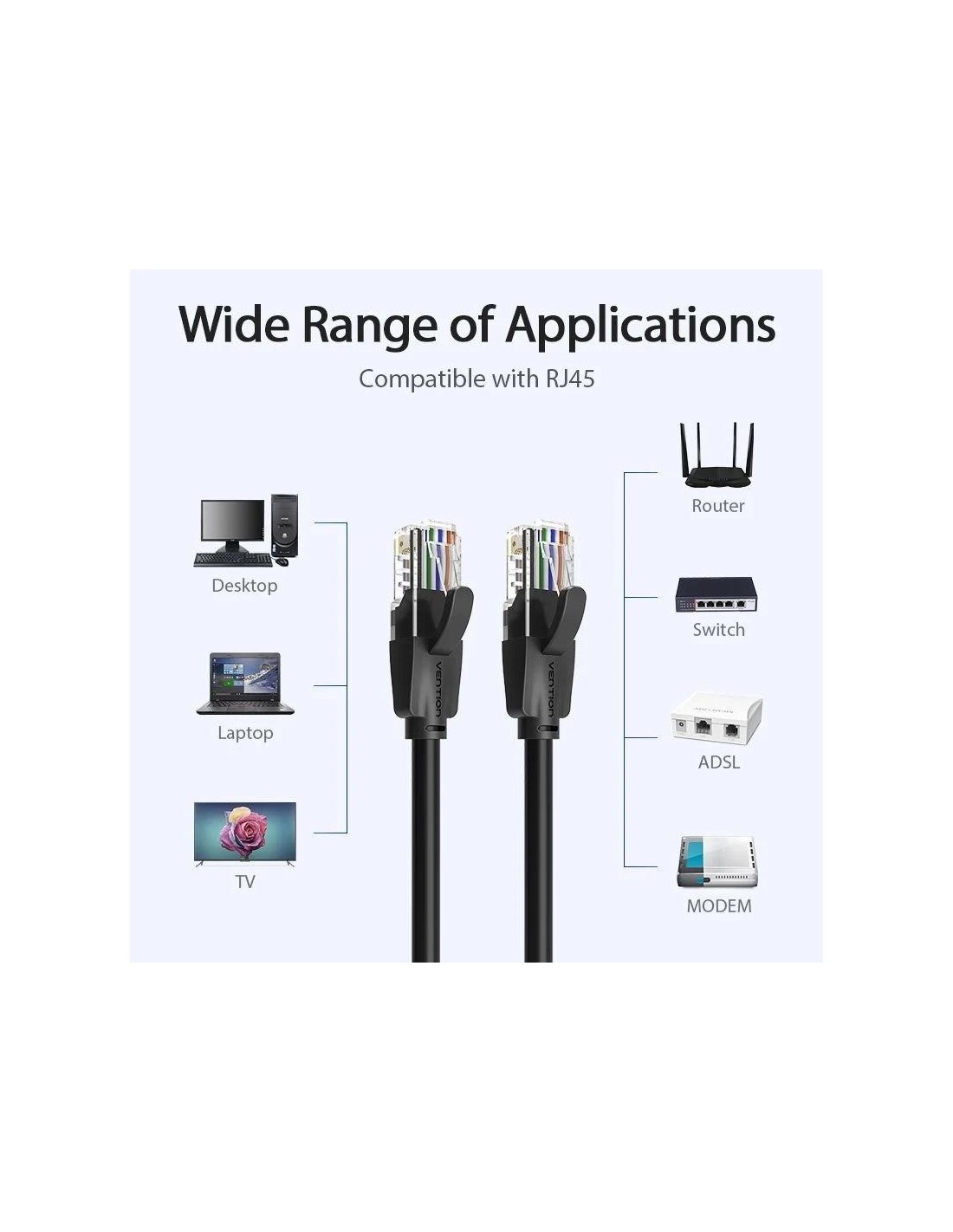 CABLE DE RED CAT.6 UTP 1.5M VENTION BLACK