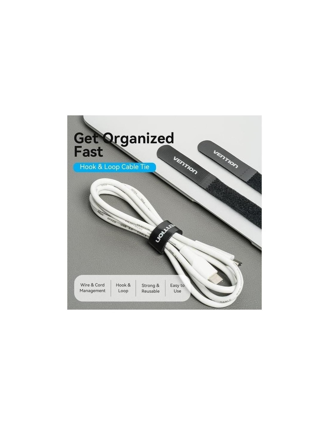 TIRAS ORGANIZADORA VENTION 18CM BLACK PACK 10UD