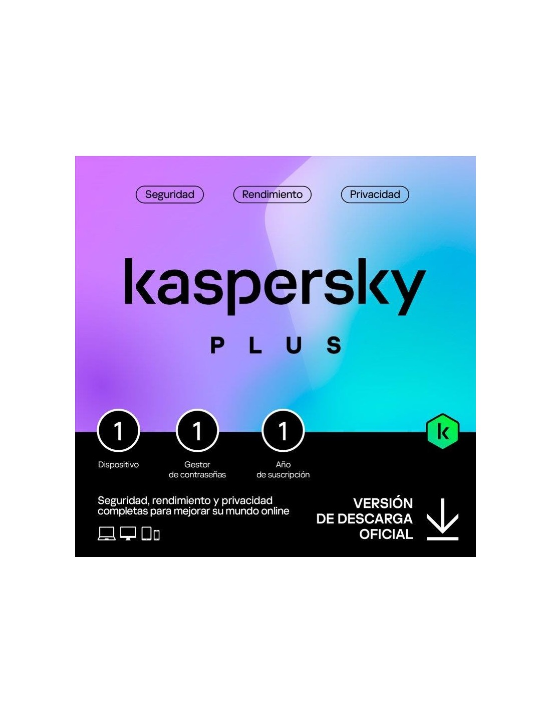 ANTIVIRUS KASPERSKY PLUS 1YEAR 1L PC/MAC/ANDROID/IOS L.ELECTRONICA