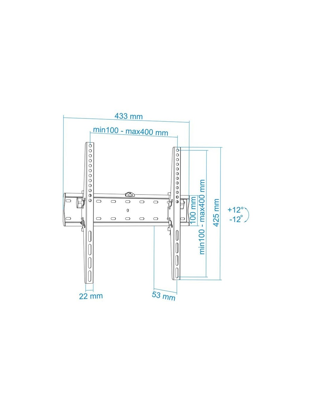 SOPORTE PARED TV/MONITOR TOOQ 32-55 40KG INCLINABLE BLACK
