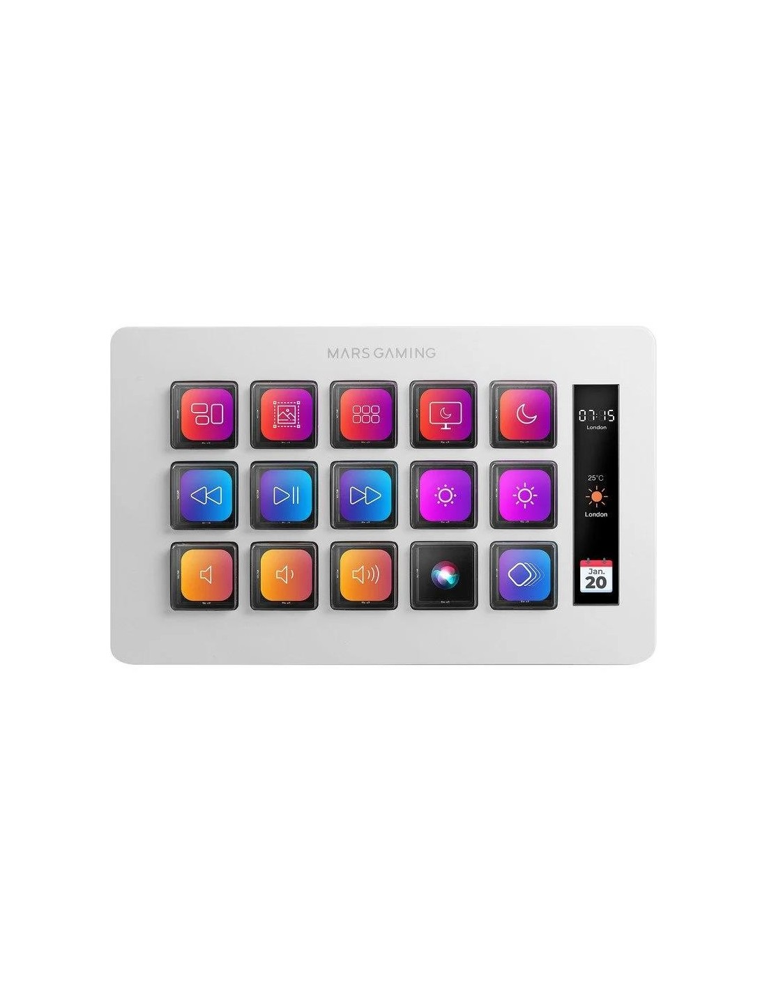 STREAM DECK MARS GAMING 15 TECLAS PERSONALIZABLES PANTALLA LCD WHITE