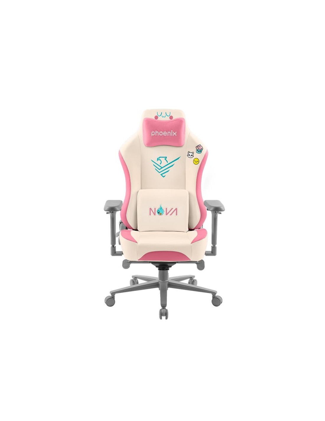 SILLA GAMING PHOENIX NOVA CUERO CREAM EDITION WHITE/PINK