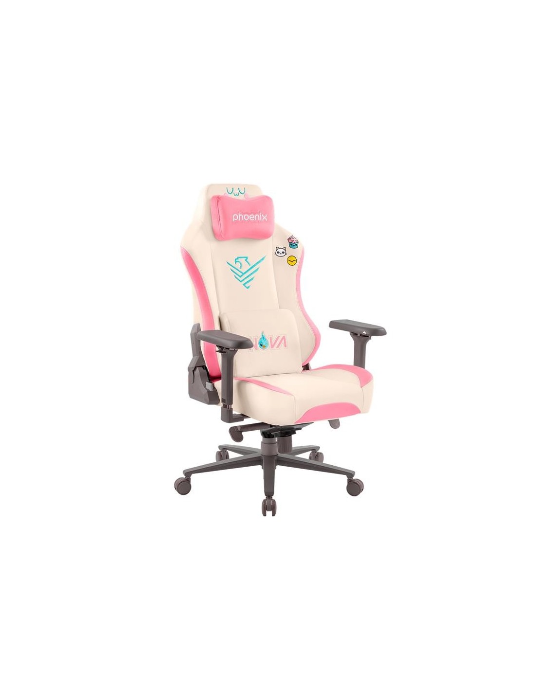 SILLA GAMING PHOENIX NOVA CUERO CREAM EDITION WHITE/PINK