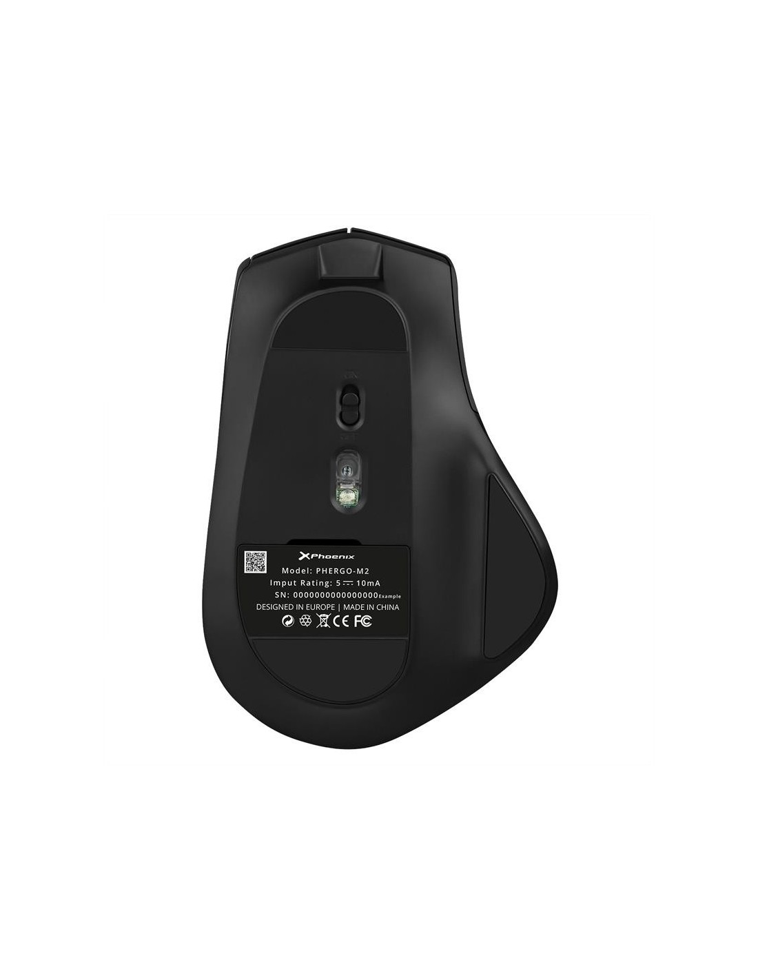 RATON PHOENIX ERGO-M2 1600DPI WIRELESS ERGONOMIC BLACK