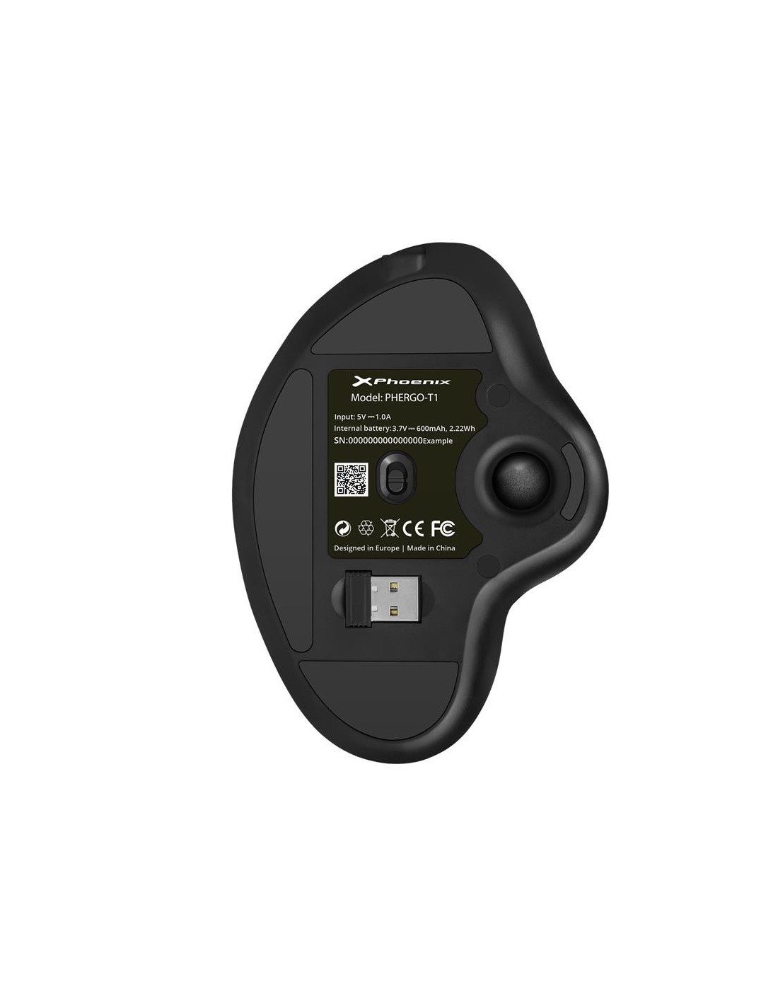 RATON PHOENIX ERGONOMICO TRACKBALL WIRELESS BLACK