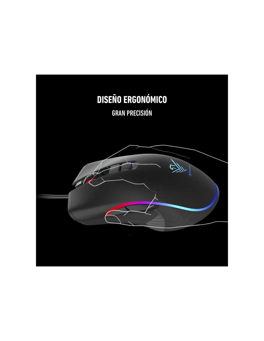 RATON PHOENIX GAMING USB RGB 7200 DPI 7 BOTONES