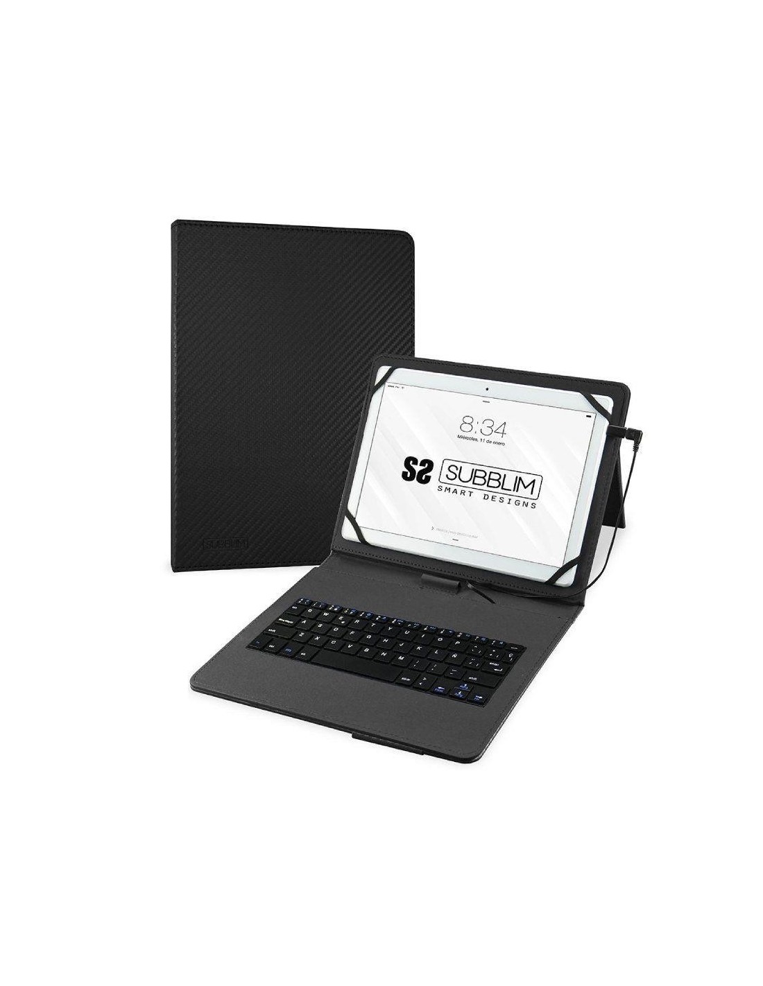 FUNDA SUBBLIM CON TECLADO KEYTAB PRO USB-C TABLET 10.1-11 BLACK