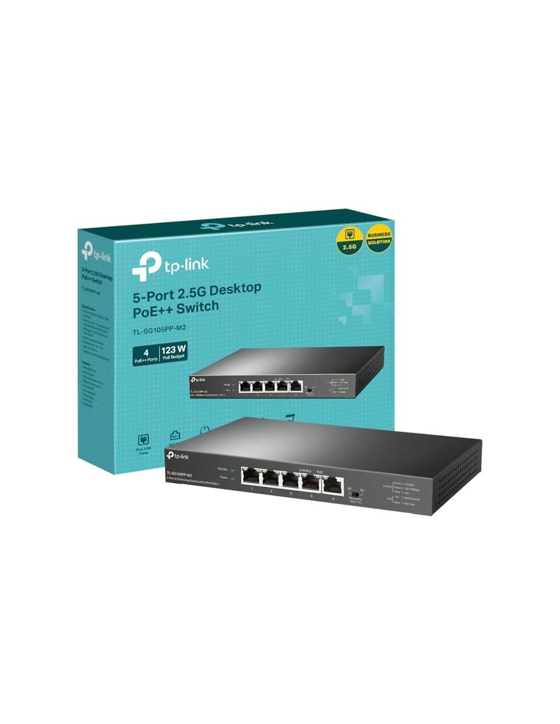 SWITCH TP-LINK ETHERNET 5 PUERTOS 2.5G POE+ TL-SG105PP-M2
