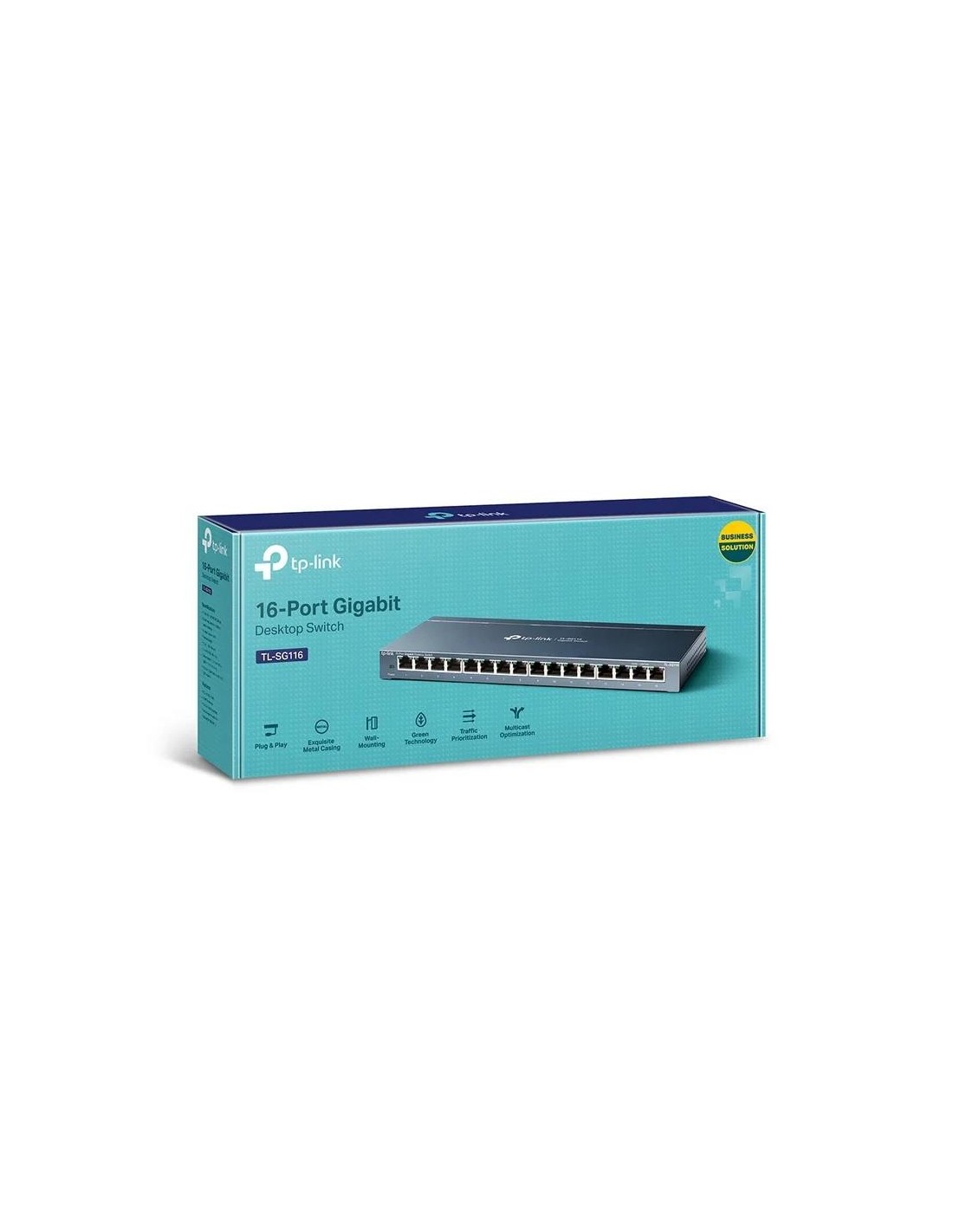 SWITCH TP-LINK 16 PUERTOS GIGABIT TL-SG1016P POE+ METALICA
