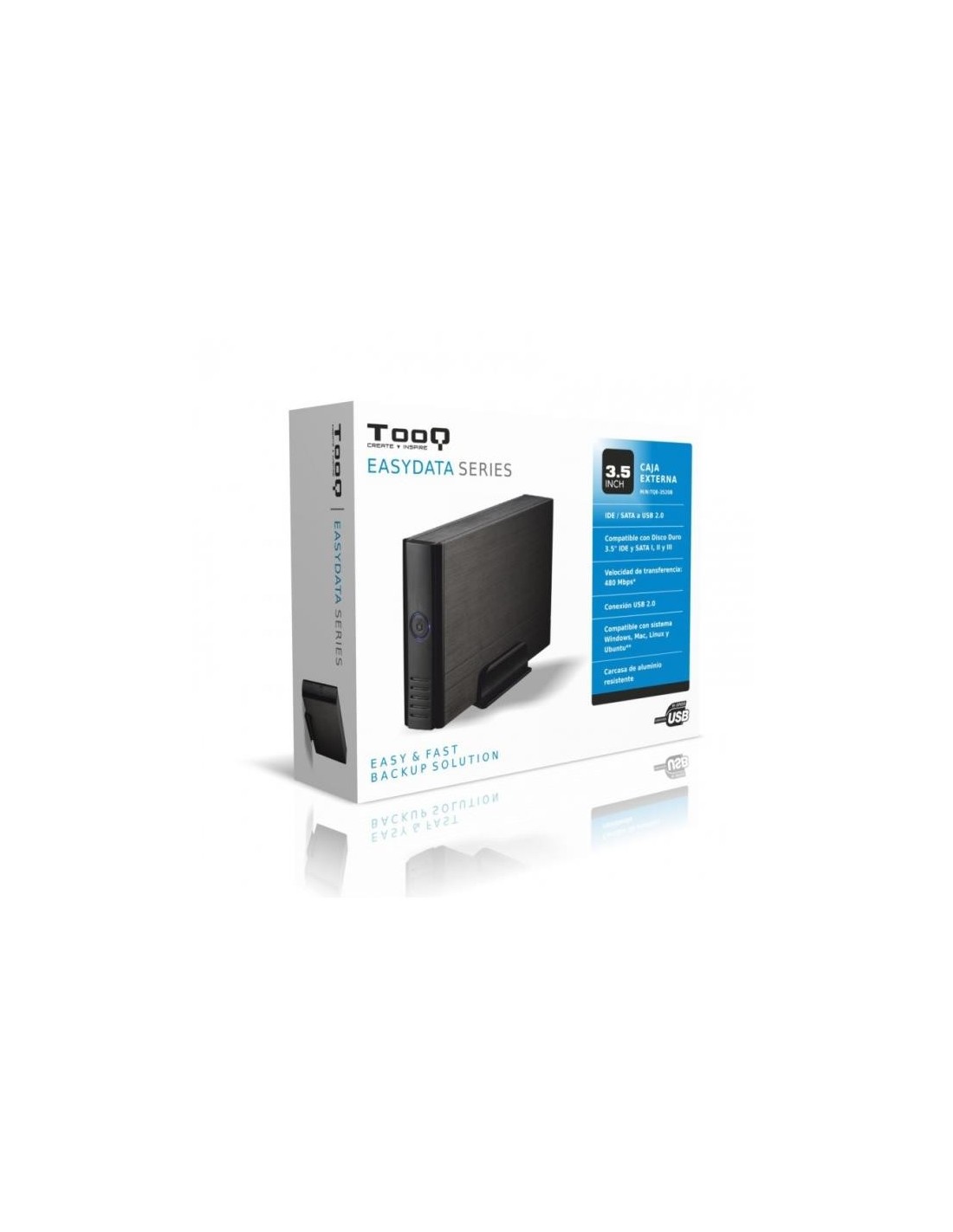 CAJA EXTERNA TOOQ HDD 3.5 IDE/SATA USB BLACK