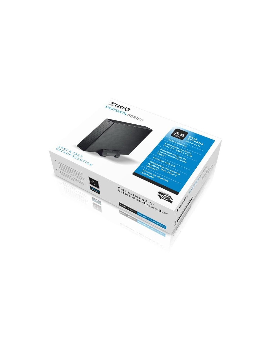 CAJA EXTERNA TOOQ HDD 3.5 USB 3.0 BLACK
