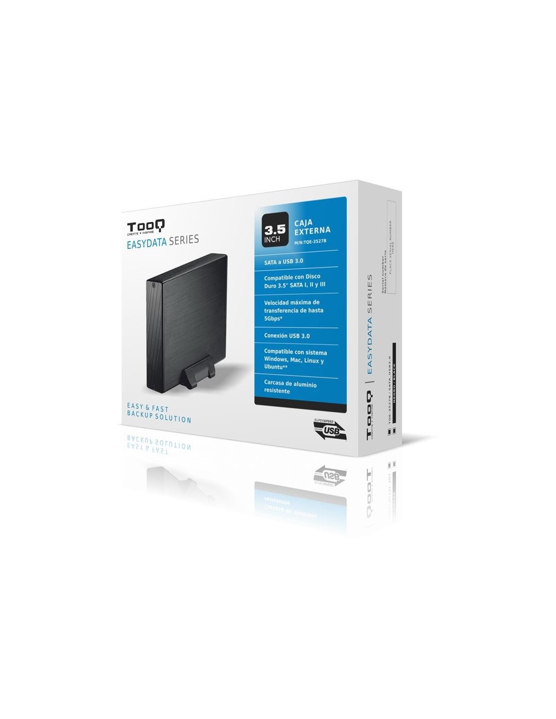 CAJA EXTERNA TOOQ HDD 3.5 USB 3.0 BLACK