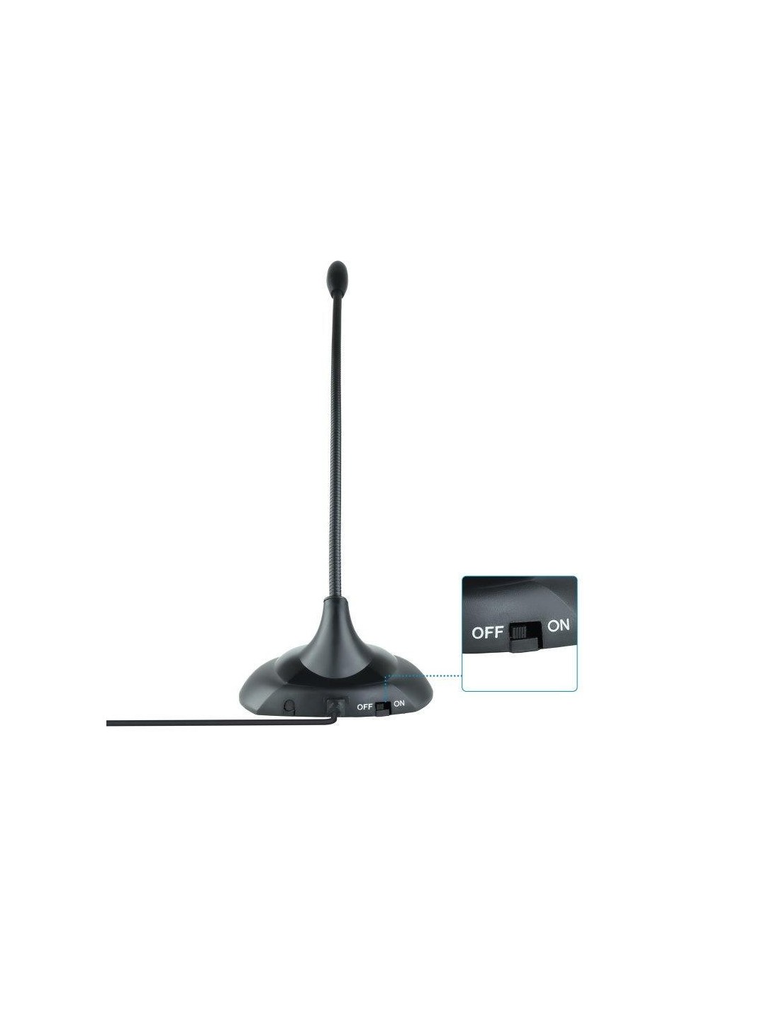 MICROFONO TOOQ DE ESCRITORIO FLEXIBLE CONFERENCIA 2M 3.5MM