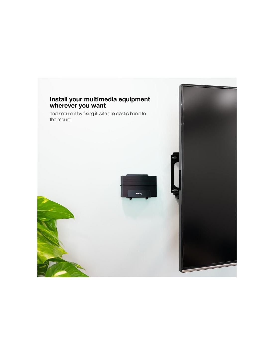 SOPORTE DE PARED UNIVERSAL TOOQ PARA ROUTER MINI PC MULTIMEDIA 5KG BLACK