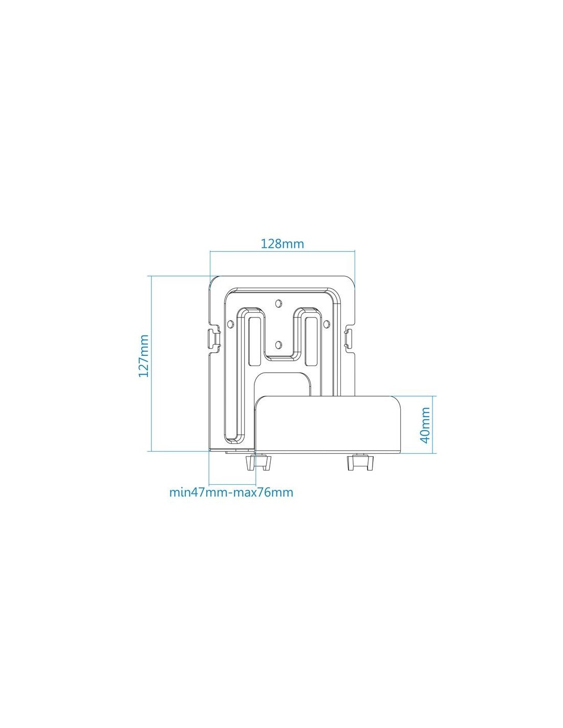 SOPORTE DE PARED UNIVERSAL TOOQ PARA ROUTER MINI PC MULTIMEDIA 5KG BLACK