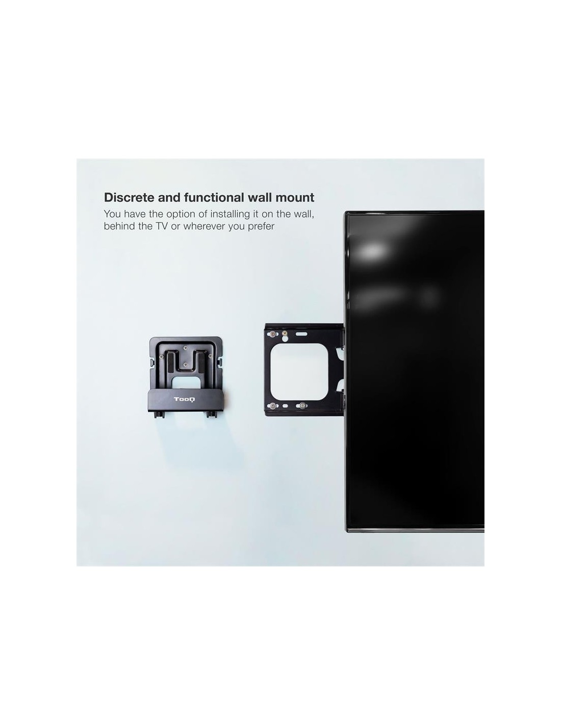 SOPORTE DE PARED UNIVERSAL TOOQ PARA ROUTER MINI PC MULTIMEDIA 5KG BLACK