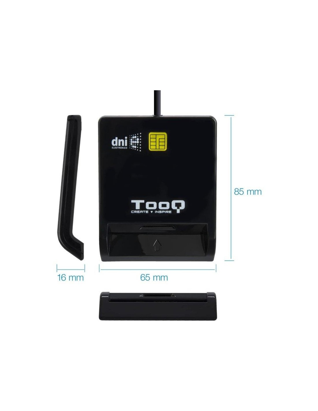 LECTOR DE TARJETAS DNIE TOOQ TQR-211 DNI USB-C BLACK