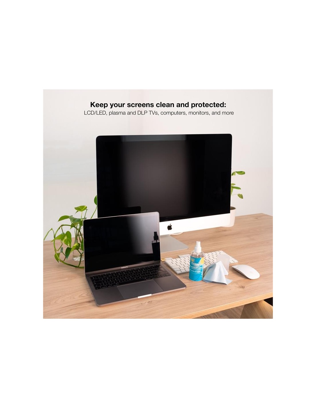 KIT TOOQ SPRAY LIMPIADOR PANTALLA 150ML + PAÑO MICROFIBRA