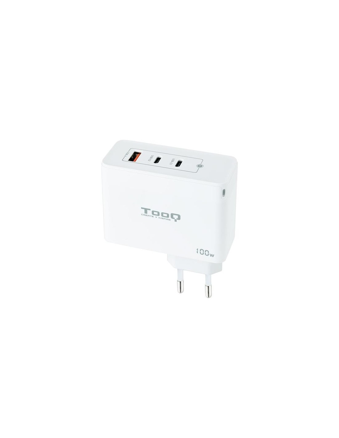 CARGADOR DE PARED TOOQ 100W USB-A/QC+ 2XUSB-C/PD WHITE