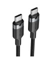 CABLE USB-C VENTION TIPO USB-C/M - USB-C/M 3A 60W 2M ALUMINIO BLACK