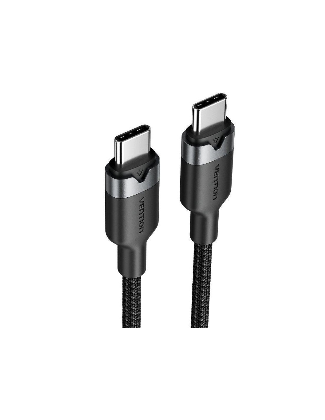 CABLE USB-C VENTION TIPO USB-C/M - USB-C/M 3A 60W 2M ALUMINIO BLACK
