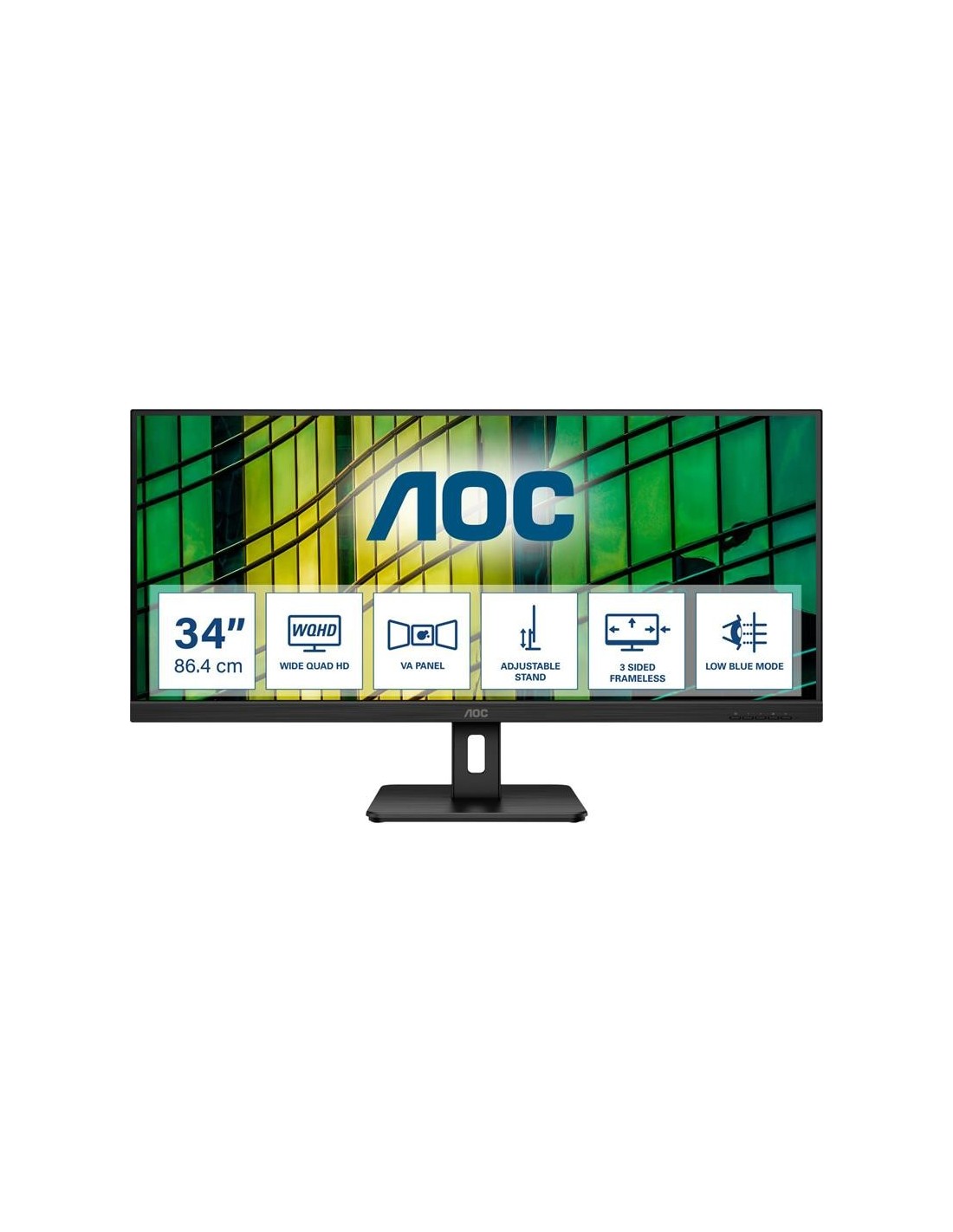 MONITOR AOC 34 100HZ WQHD ULTRAWIDE HDMI DISPLAYPORT BLACK