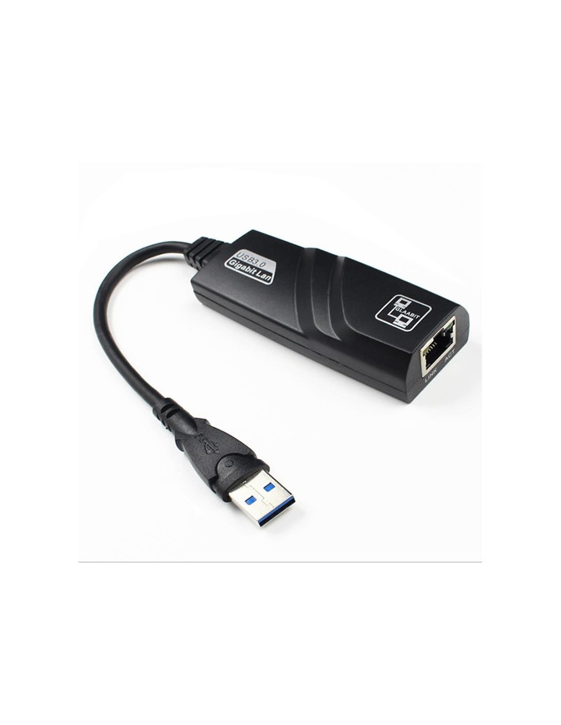 CABLE CONVERSOR ONEWAY USB 3.0 ETHERNET RJ45 GIGABIT 15CM BLACK