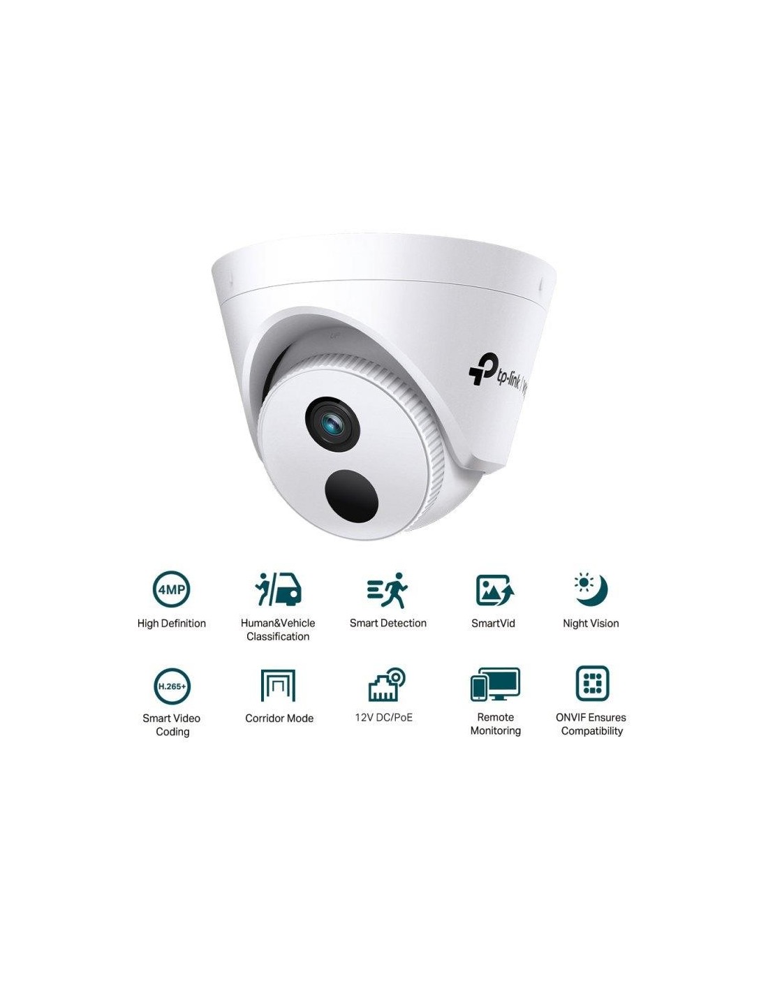 CAMARA IP TP-LINK VIGI DOME EXTERIOR/INTERIOR 4MP 2.8MM IR 30M IP67 POE/CC