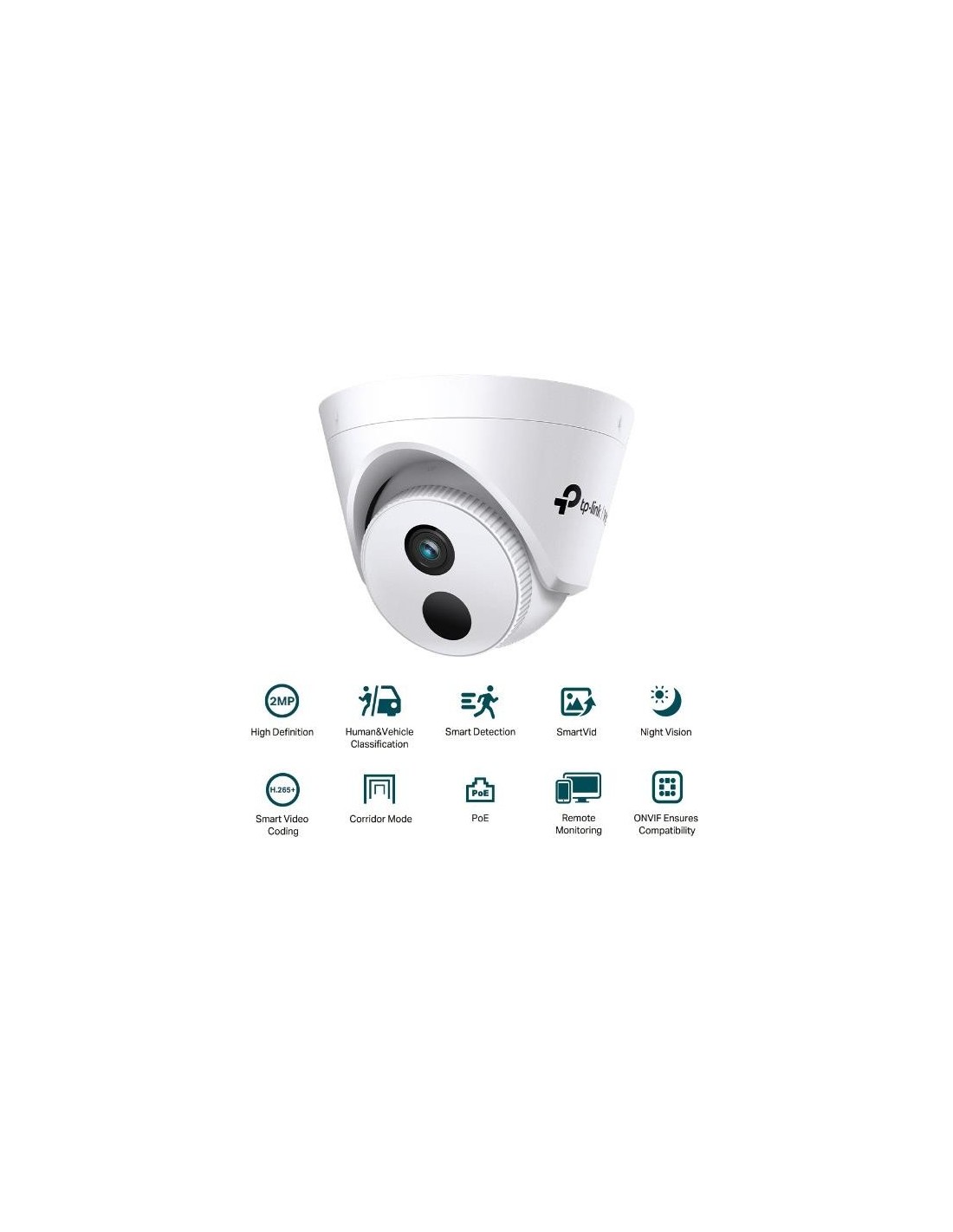 CAMARA IP TP-LINK VIGI TURRET INTERIOR 2MP 4MM IR 30M POE