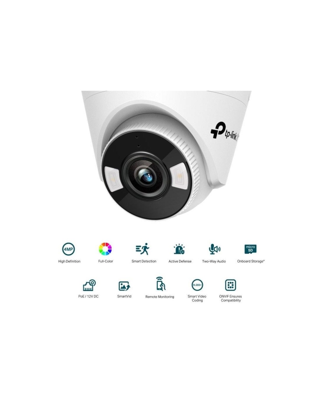 CAMARA IP TP-LINK VIGI TURRET INTERIOR MICROSD 4MP 4MM IR IP67 POE
