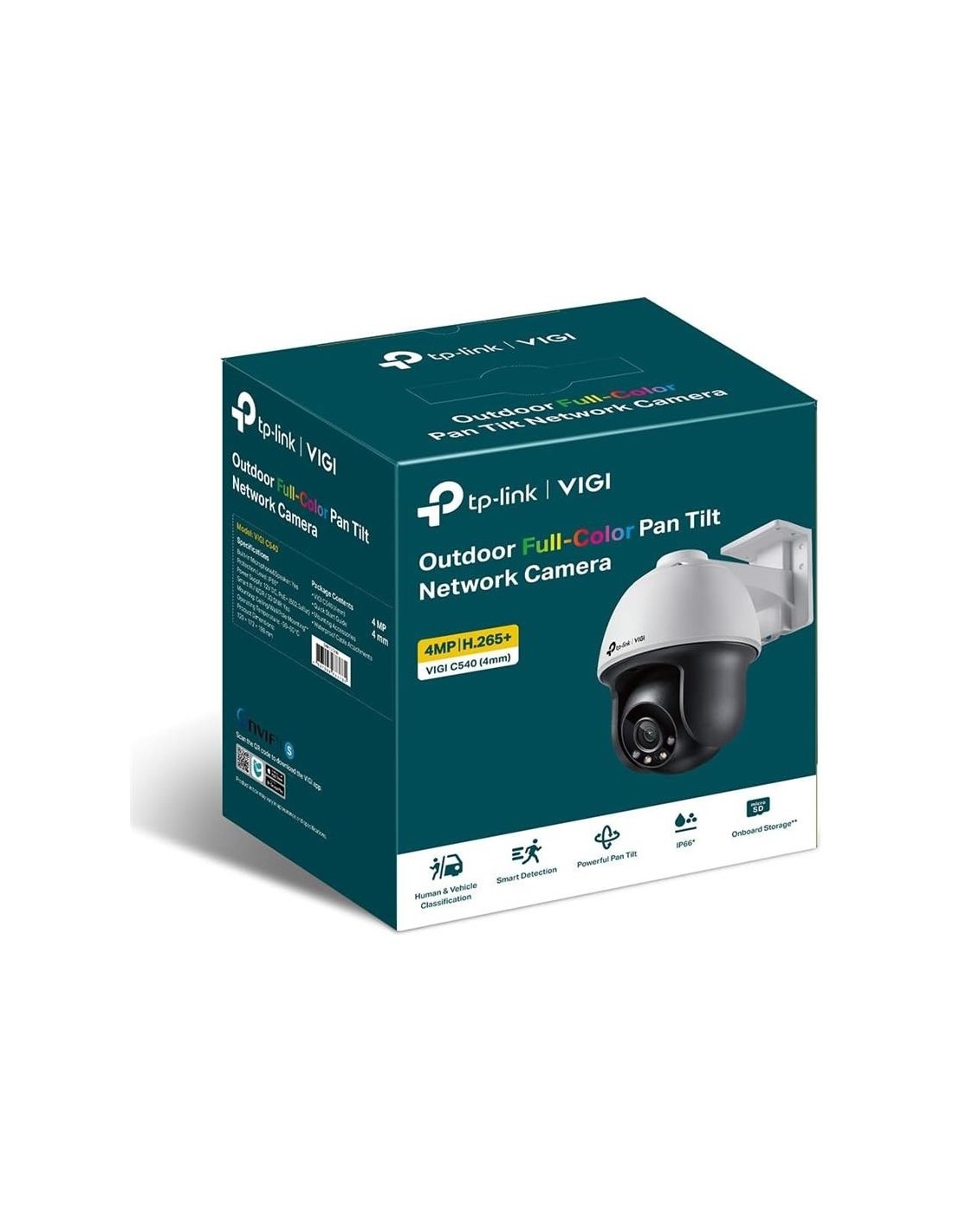 CAMARA IP TP-LINK VIGI PT 4MP 4MM IR 30M IP66 POE