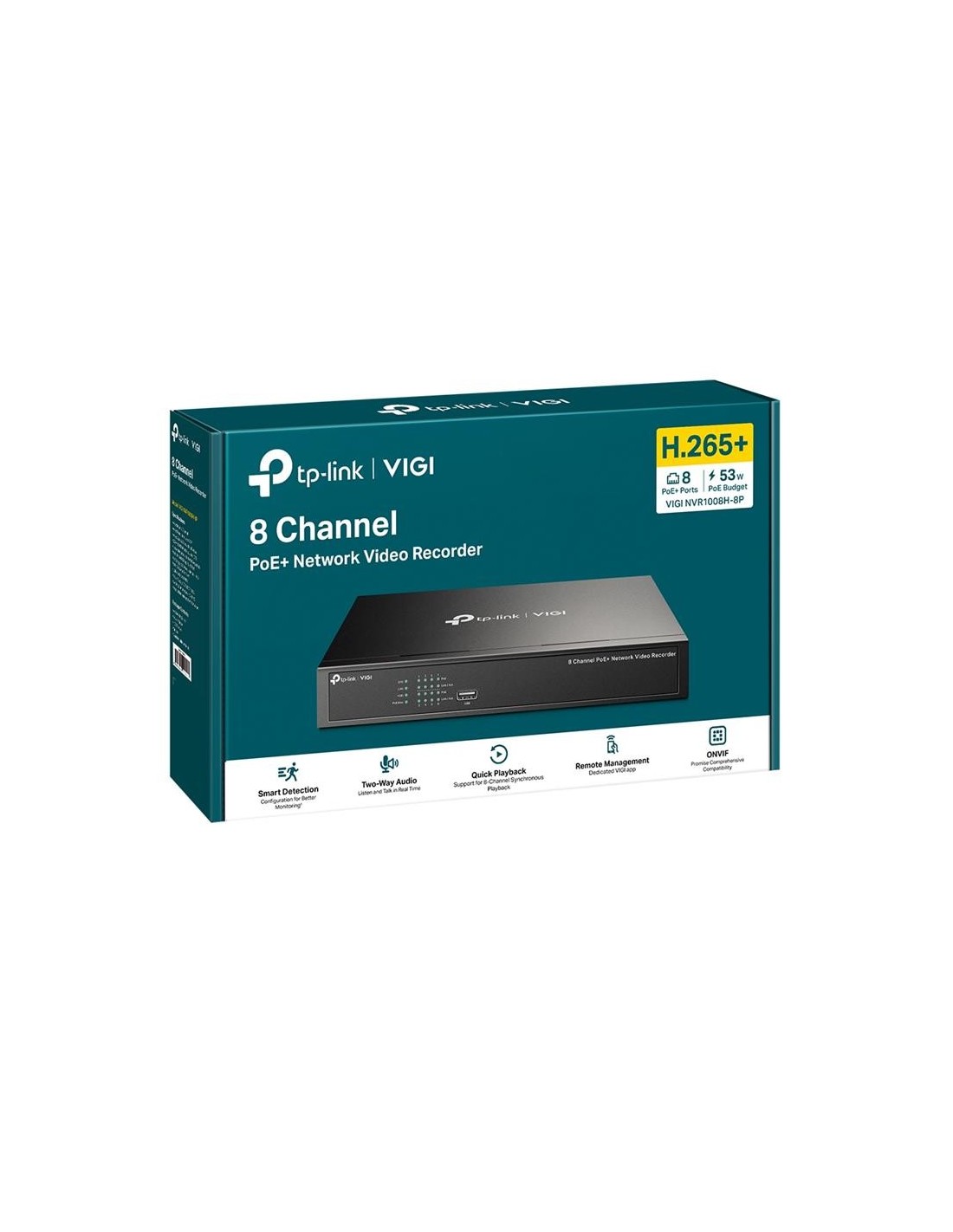 GRABADOR IP NVR TP-LINK VIGI 8 CH IP 1HDD H265+ POE