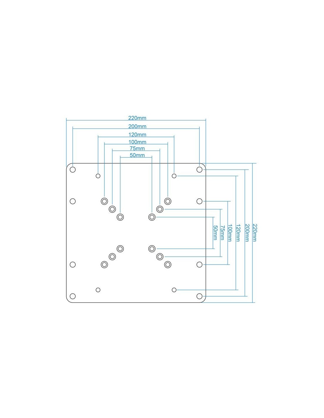 ADAPTADOR MONITOR VESA TOOQ 50x50 - 200x200 HASTA 30KG 23-45 BLACK