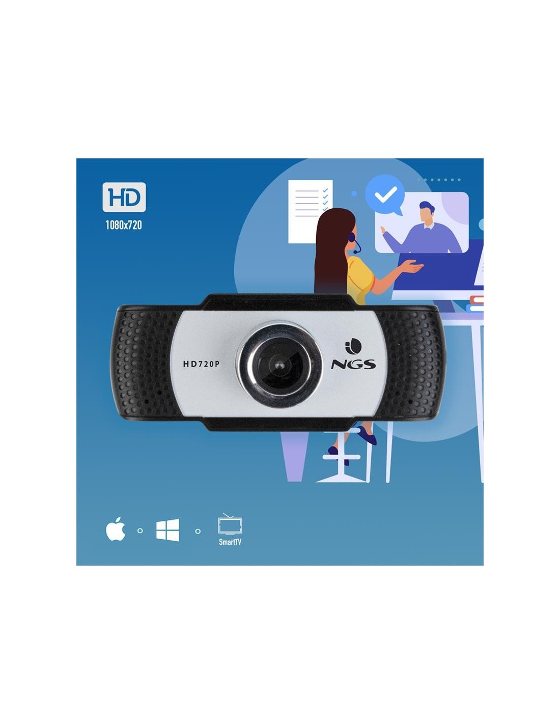 WEBCAM NGS XPRESS CAM 720P HD USB WHITE/BLACK