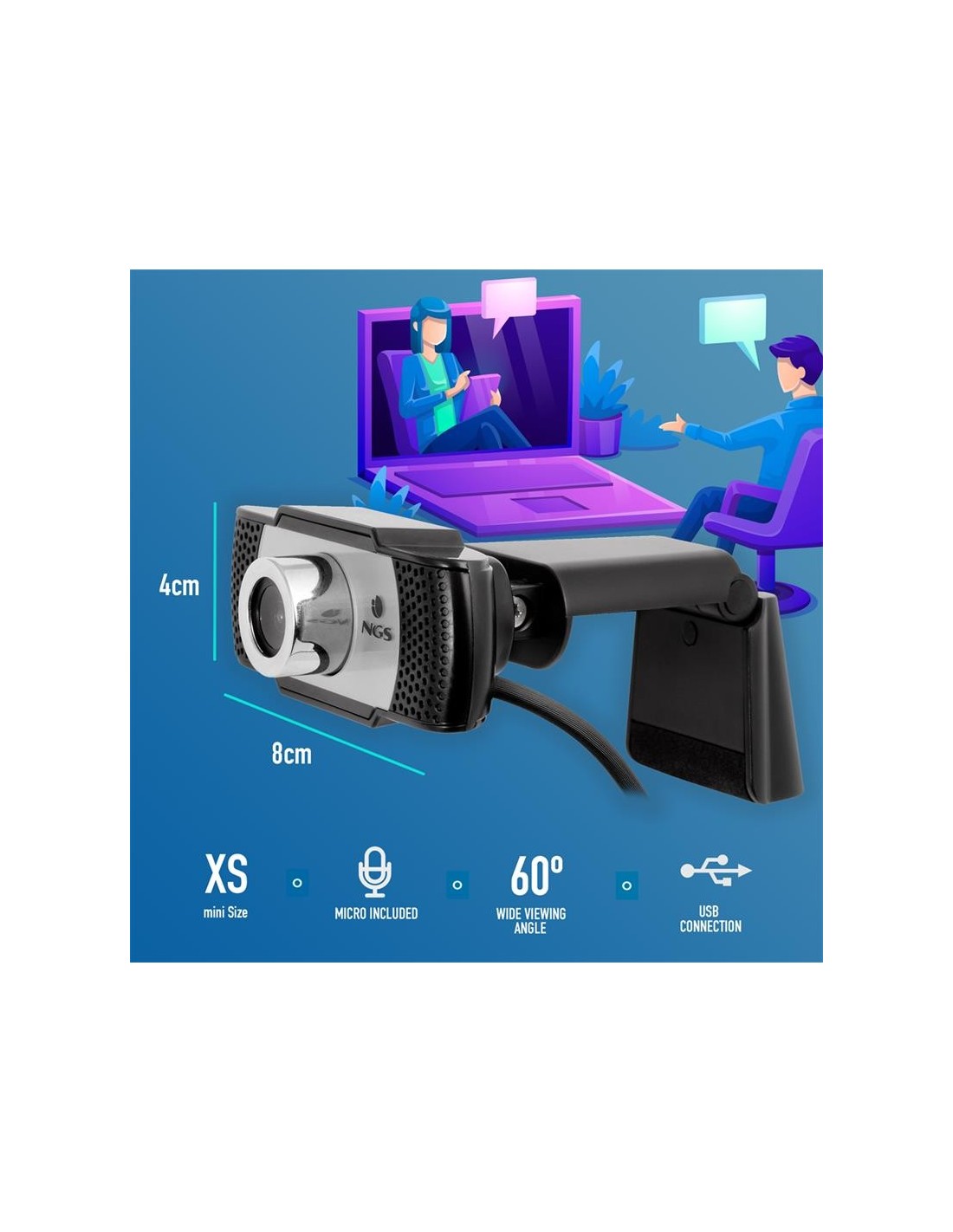 WEBCAM NGS XPRESS CAM 720P HD USB WHITE/BLACK