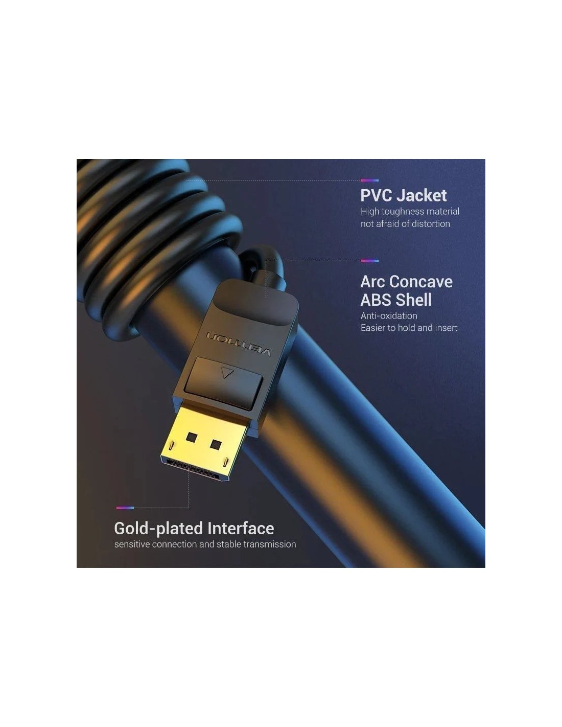 CABLE DISPLAYPORT 1.2 4K VENTION DP/M - DP/M 3M BLACK