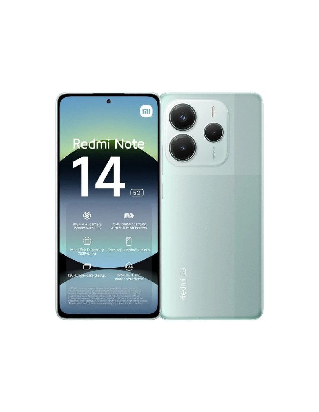 SMARTPHONE XIAOMI REDMI NOTE 14 6.67 6GB/128GB/108MP/NFC/5G GREEN